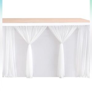 1 Pack White Table Skirt 72 x 30” Pleated Ruffle Wedding‎ Birthday Party Bridal